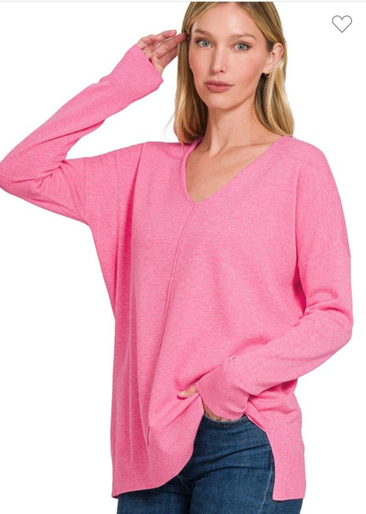 Front Seam Boyfriend Sweater - BeLoved Boutique 