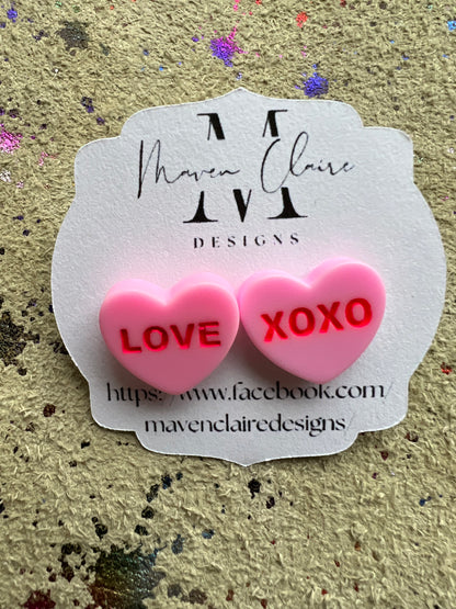 LOVE Solid Valentine Earrings - BeLoved Boutique 