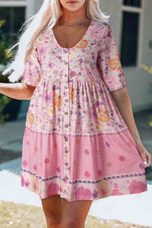 Multicolor Hibiscus Floral Dress - BeLoved Boutique 