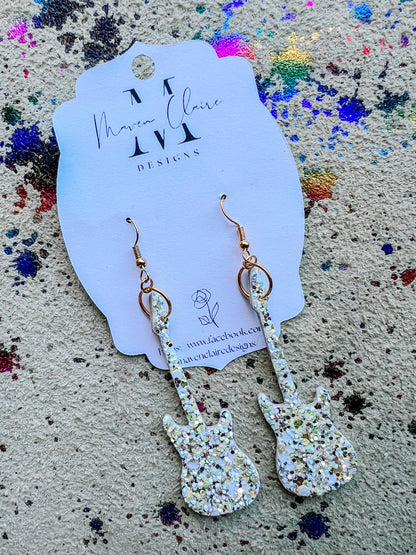 Nashville Glitter Guitar Earrings - BeLoved Boutique 