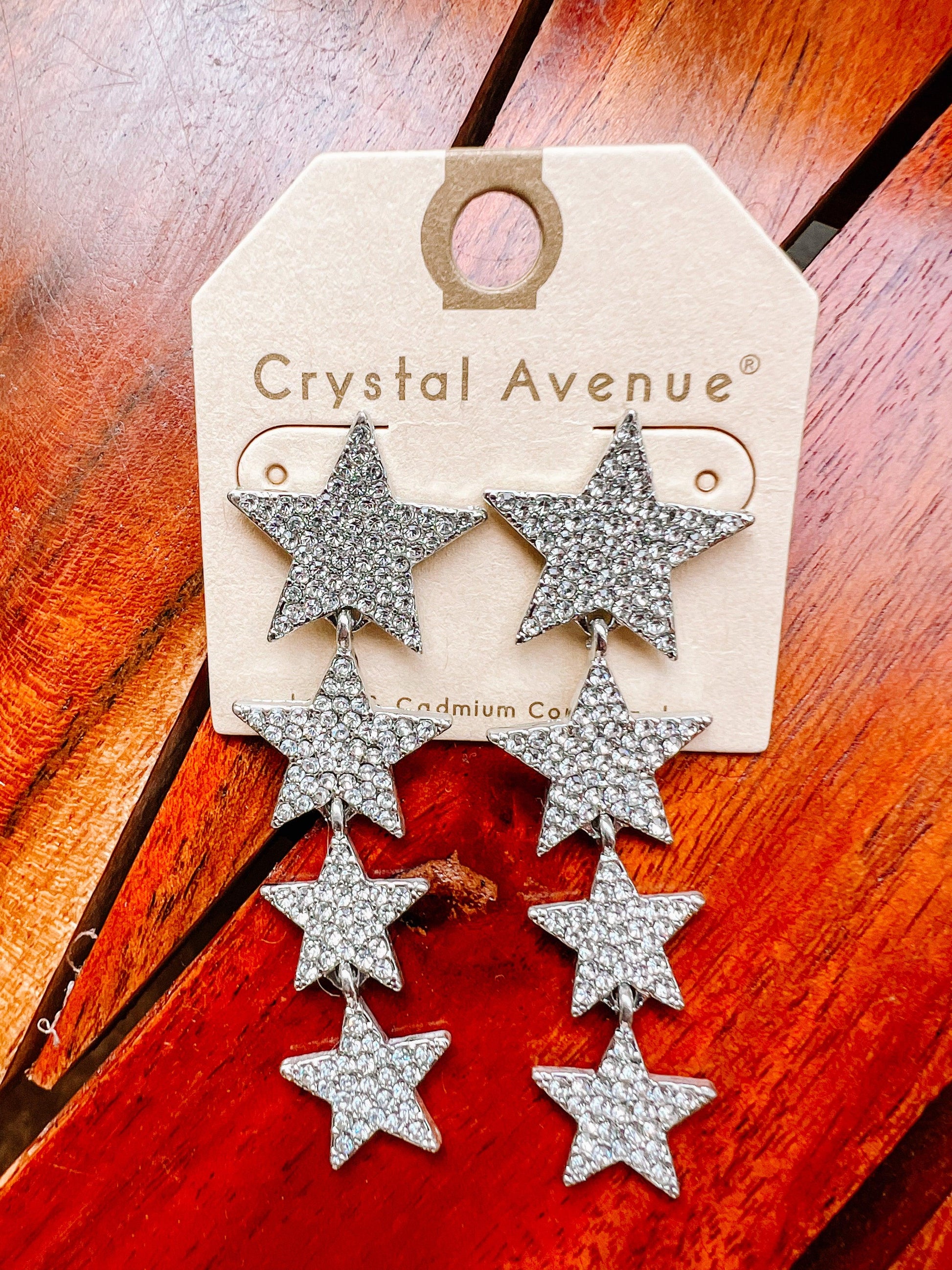 Rhinestone Star Dangle Earrings - BeLoved Boutique 
