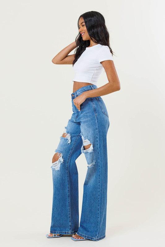 Wide Leg Mom Jeans – BeLoved Boutique - Main Image